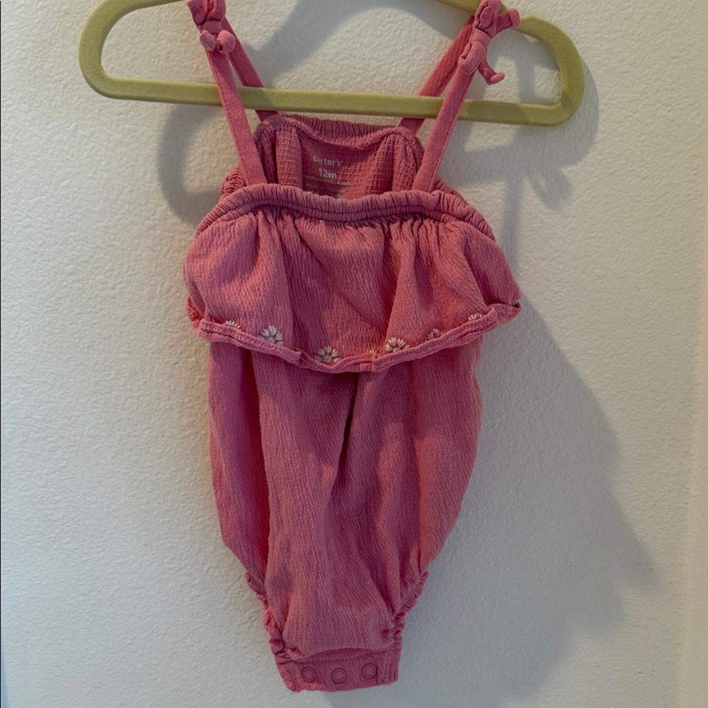 Carter's Pink Waffle Knit Baby Outfit